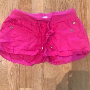 Pink linen guess shorts